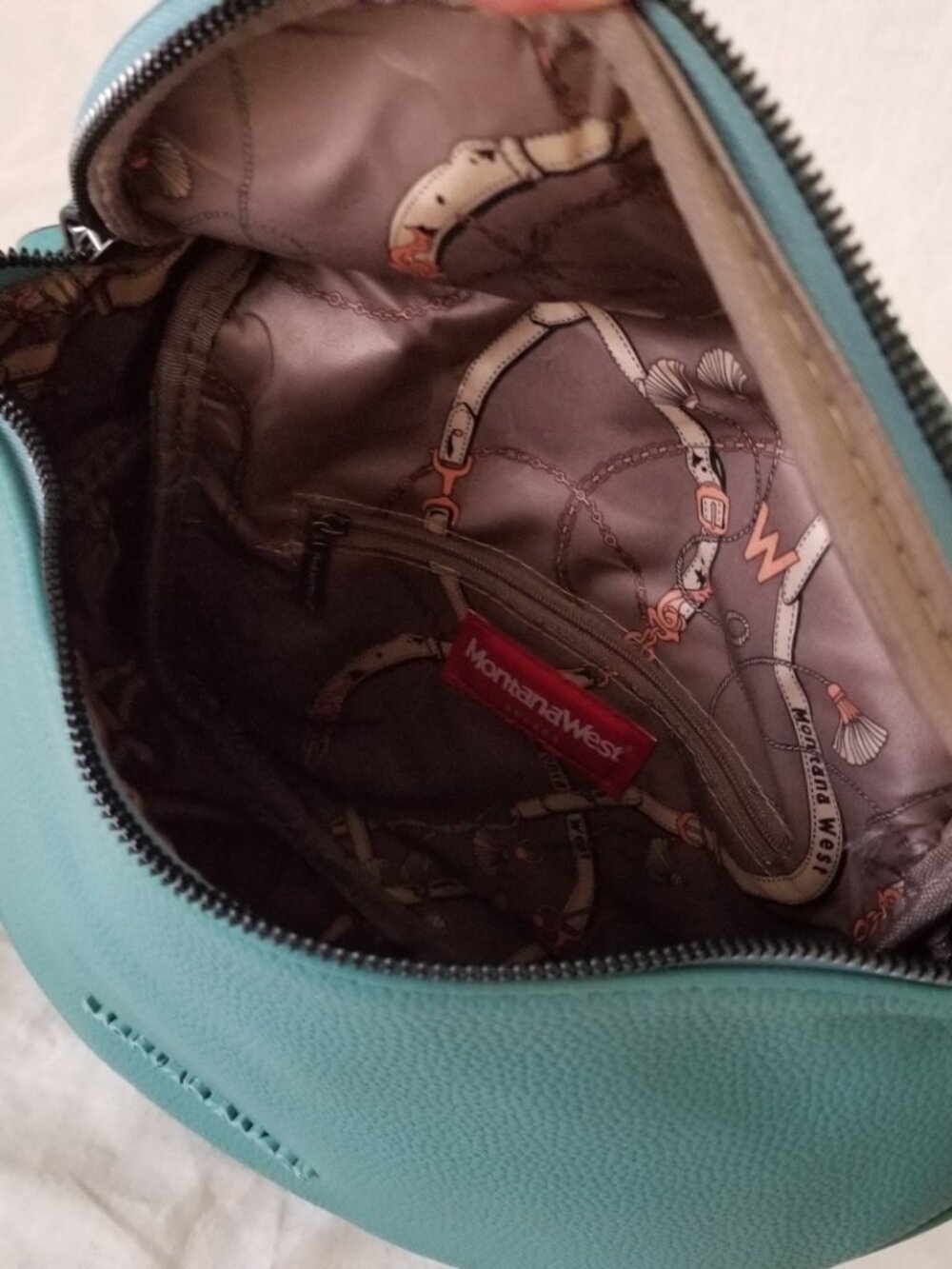 NWT! Turquoise Montana West Faux Leather Shoulder Crossbody Bag w/Coin Pouch - Picture 5 of 12